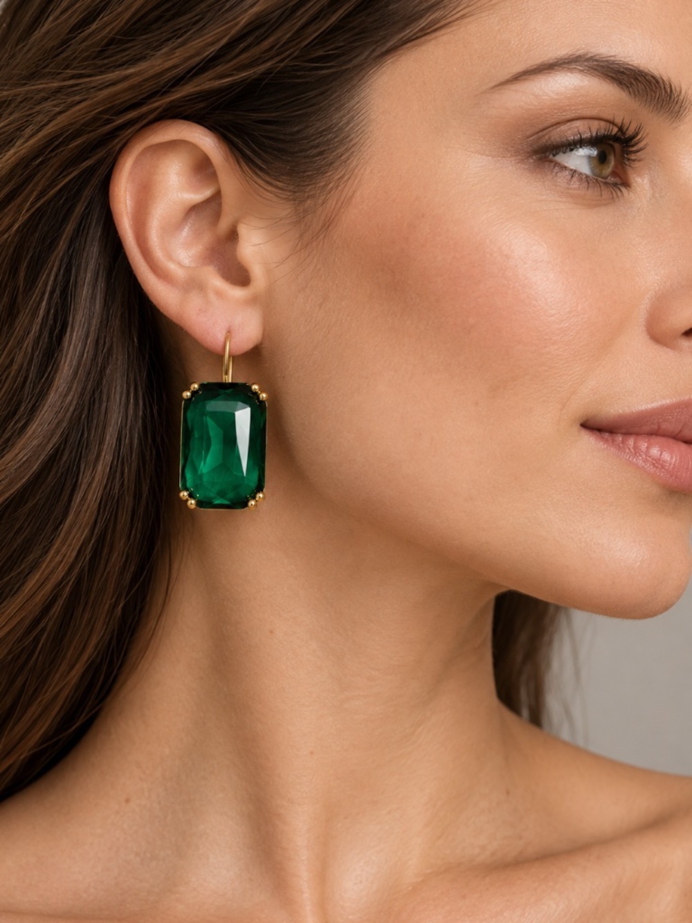 Emerald Green Swarovski Crystal Drop Earrings